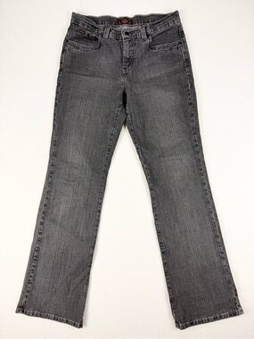 Lois Y2K Bootcut Jeans Mid Rise Grey Wash Vintage 2000s Denim Straight Flare